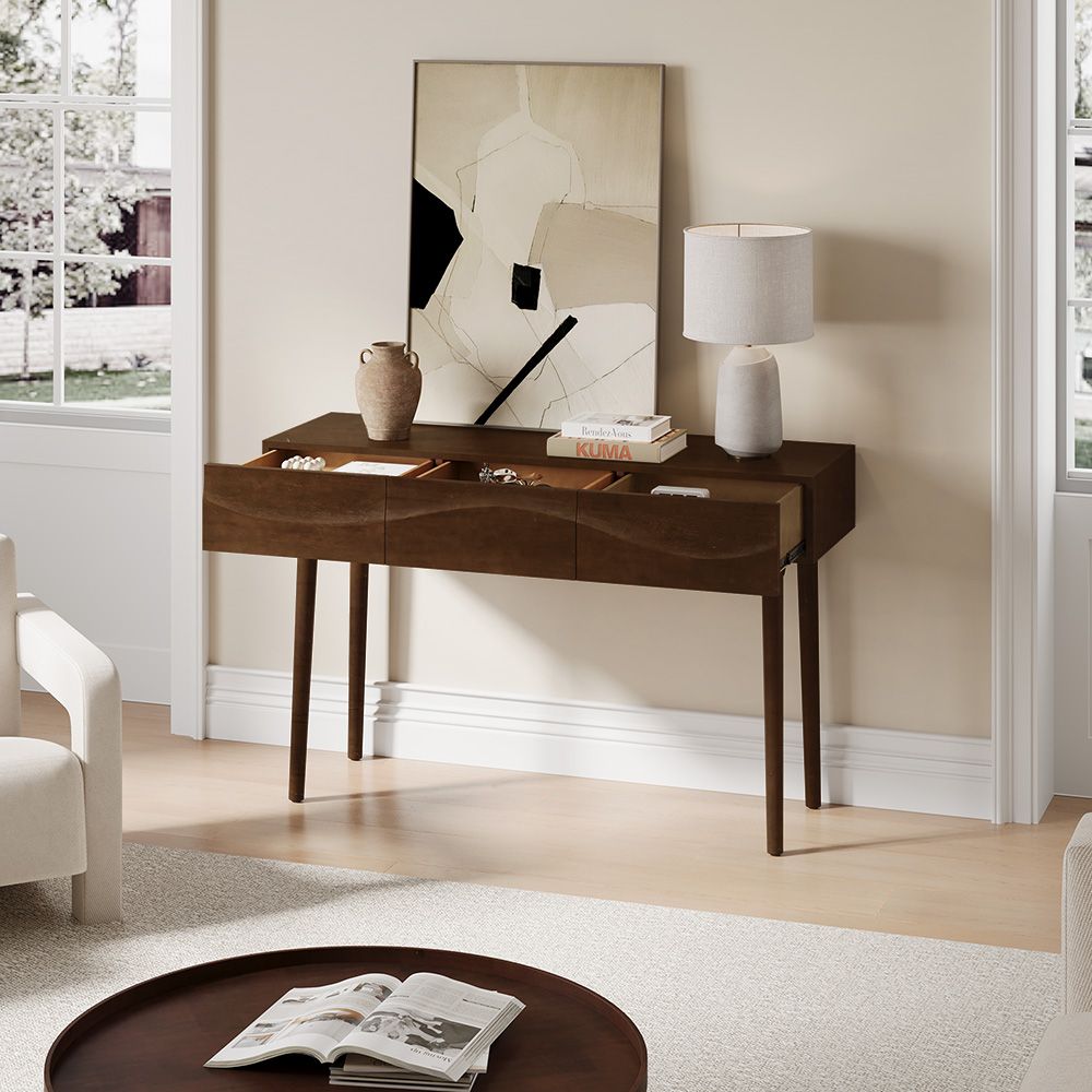Japandi Solid Wood Console Table - Japandi