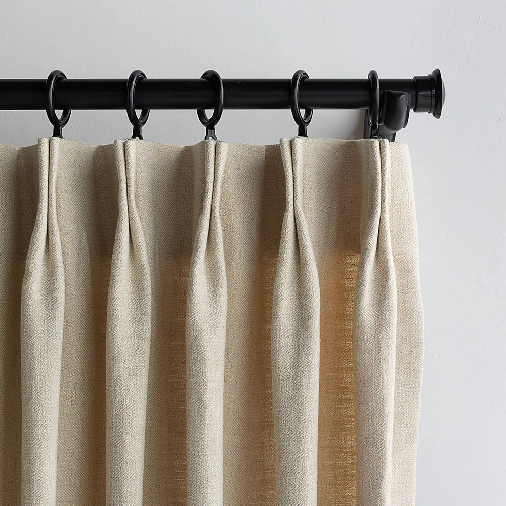 Japandi Cotton Blackout Curtains | Pleated - Japandi