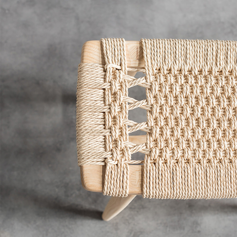 Japandi Small Rattan Ottoman - Japandi