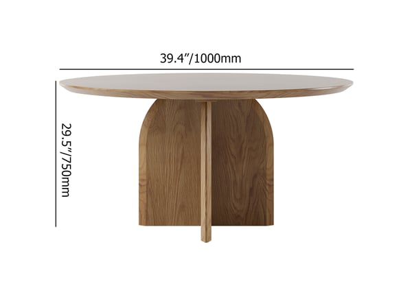 Japandi Round Wood Table for 4 - Japandi