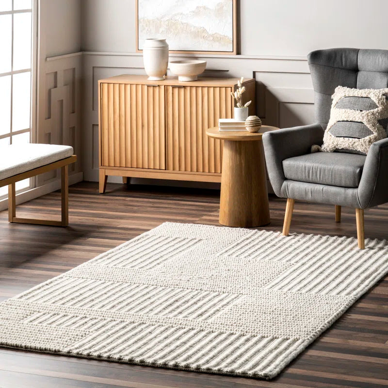 Japandi High-Low Striped Rug - Japandi