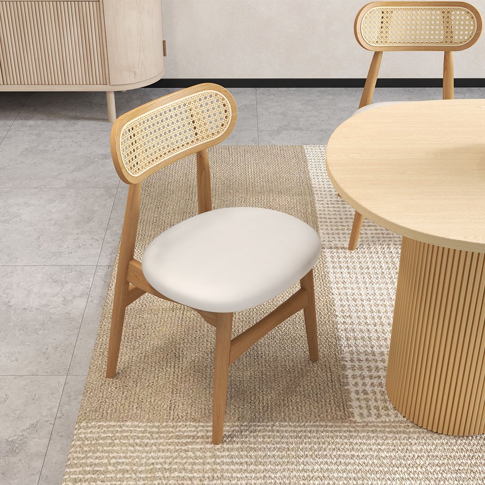 Japandi Rattan Upholstered Chair - Japandi