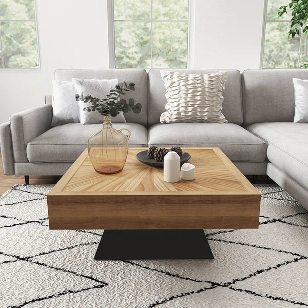 Japandi Square Wood Coffee Table - Japandi