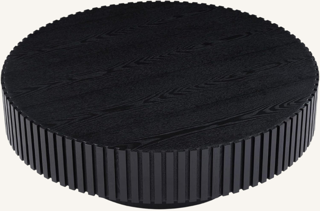 Round Black Japandi Coffee Table - Japandi
