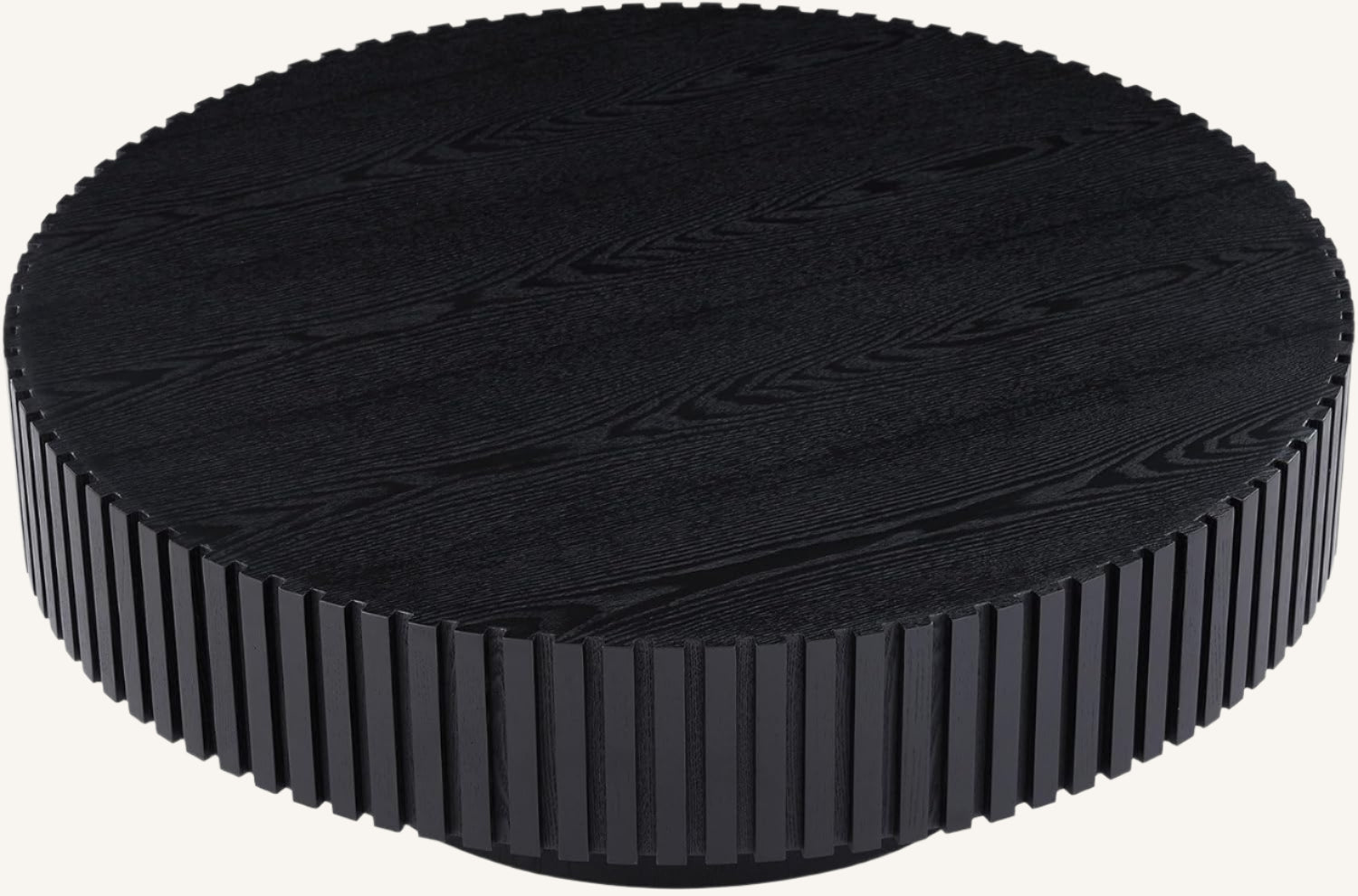 Round Black Japandi Coffee Table - Japandi