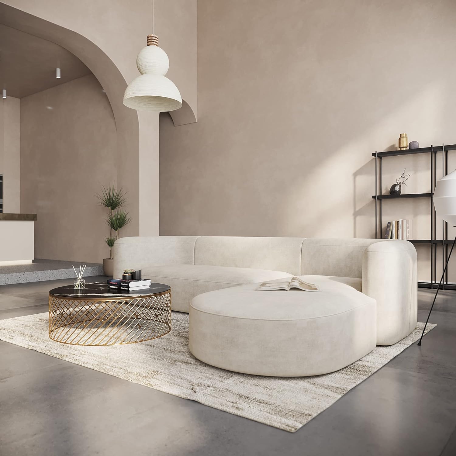 Japandi Velvet Sofa - Japandi