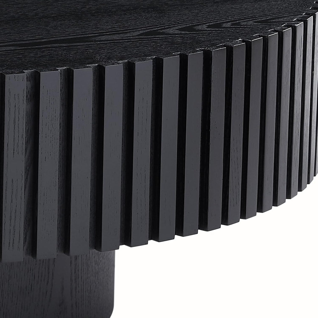 Round Black Japandi Coffee Table - Japandi