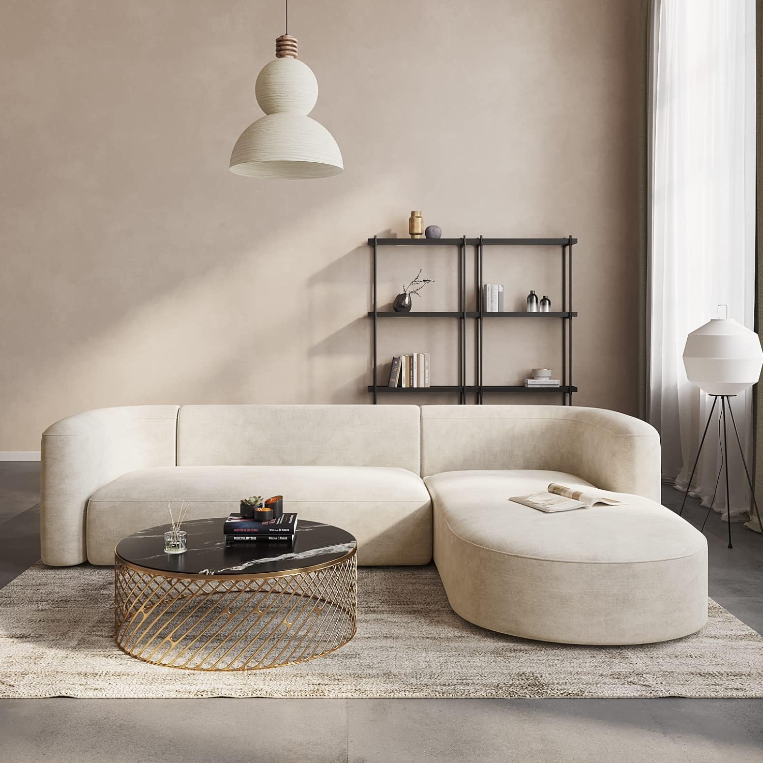 Japandi Velvet Sofa - Japandi