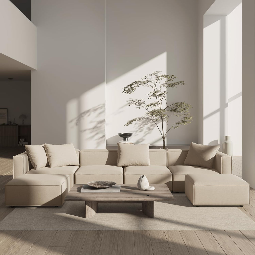 Japandi U-Shape Sectional Sofa - Japandi