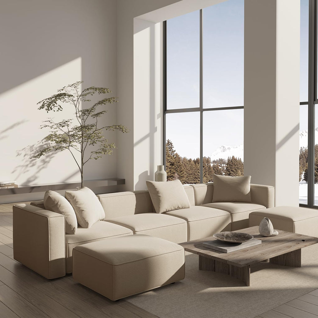 Japandi U-Shape Sectional Sofa - Japandi