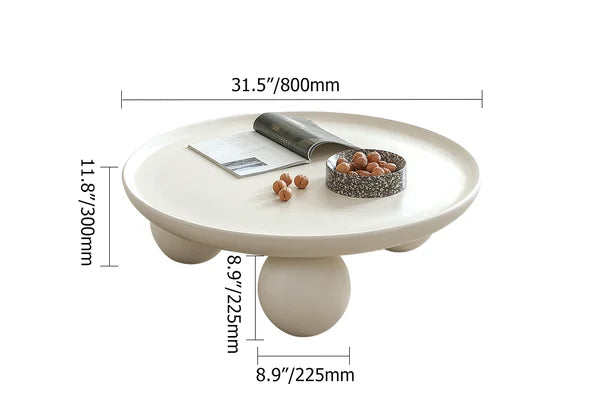 White Japandi Coffee Table - Japandi