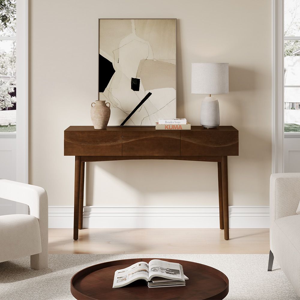Japandi Solid Wood Console Table - Japandi