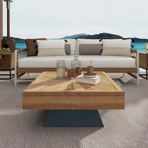Japandi Square Wood Coffee Table - Japandi