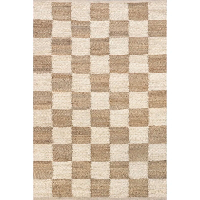 Japandi Checkered Jute Rug - Japandi