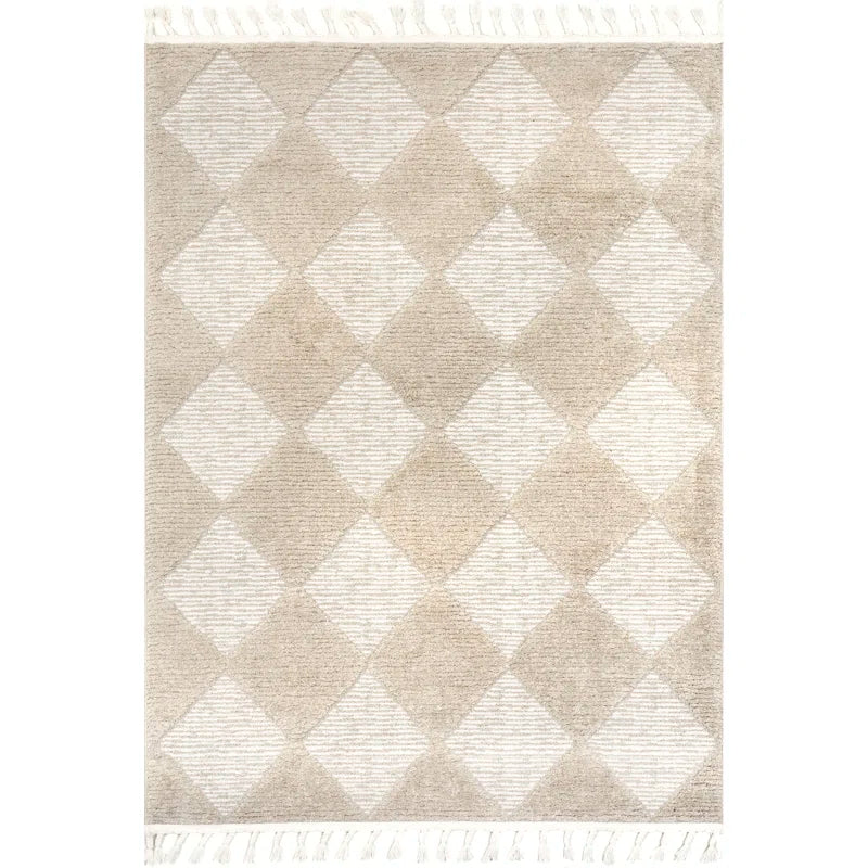 Japandi Diamond Tassel Rug - Japandi