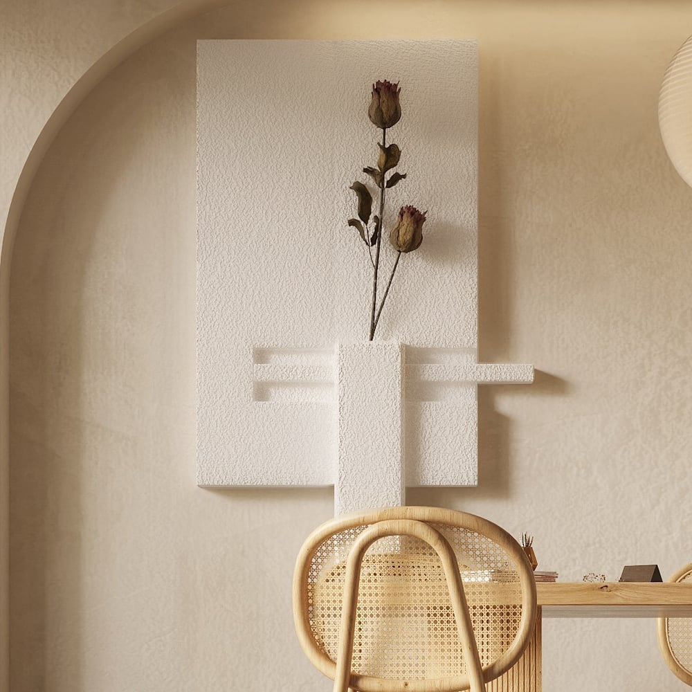 Japandi 3D Wall Art With Vase - Japandi