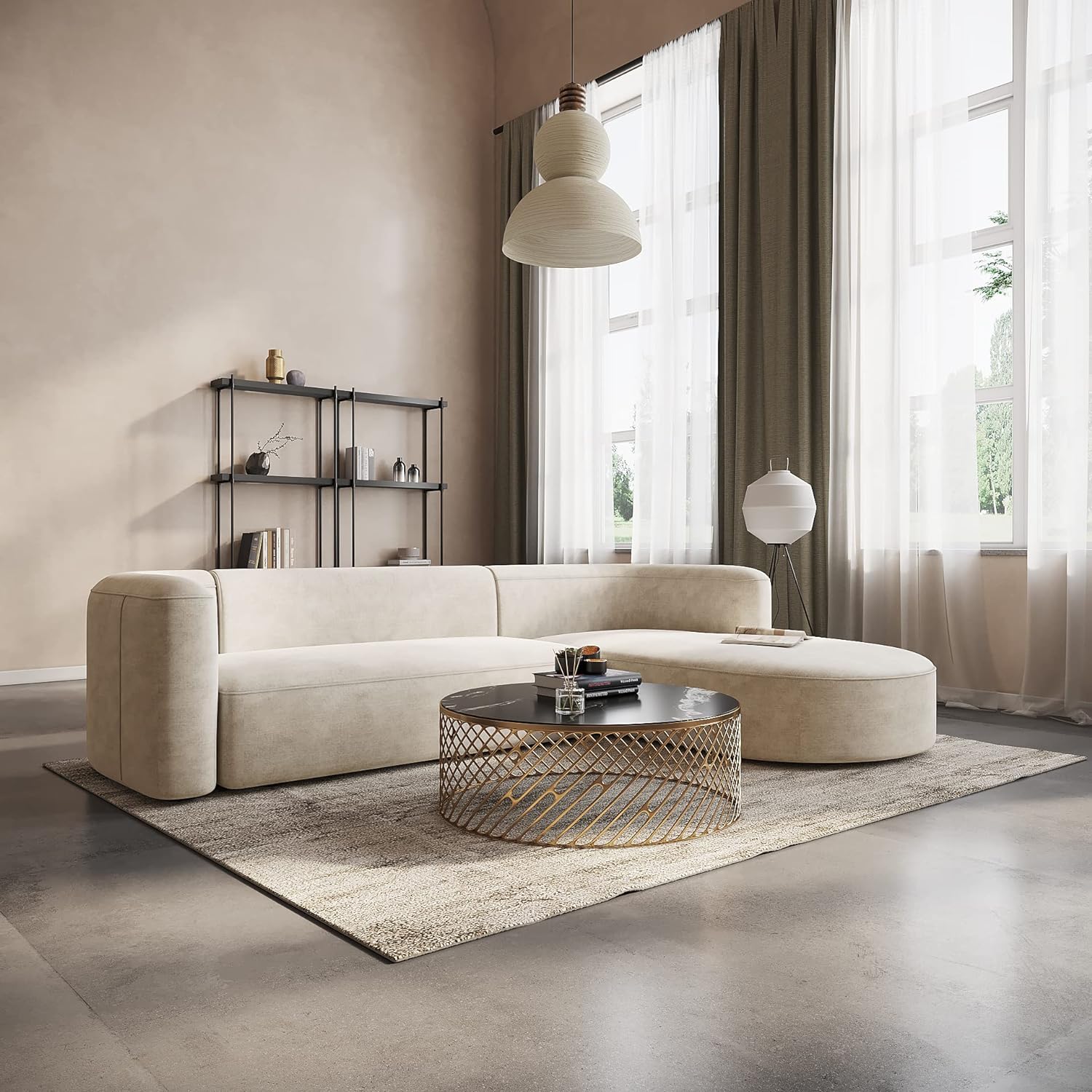 Japandi Velvet Sofa - Japandi