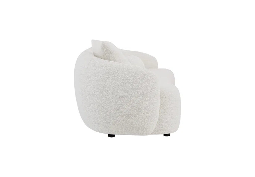 White Japandi Bouclé Sofa - Japandi