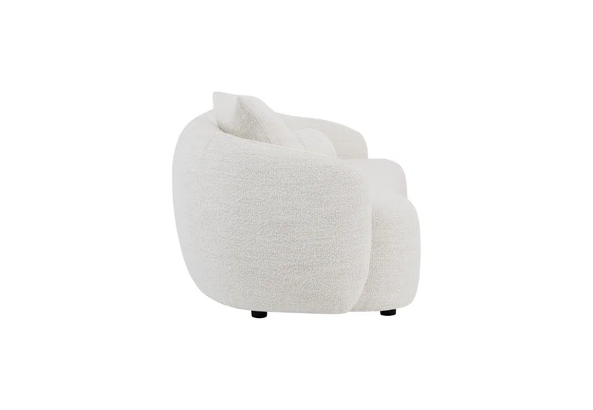 White Japandi Bouclé Sofa - Japandi