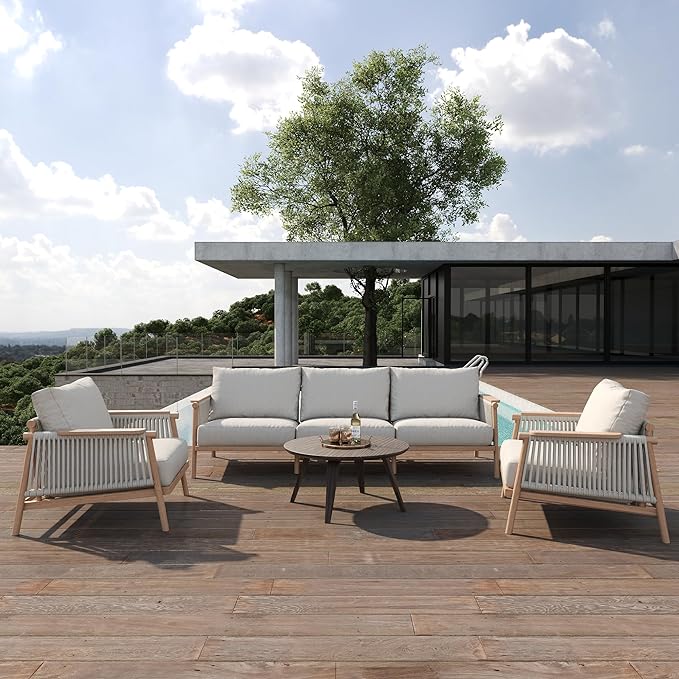 Japandi Wooden Patio Furniture Set - Japandi