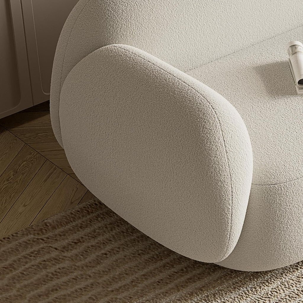 Japandi Boucle Curved Sofa - Japandi