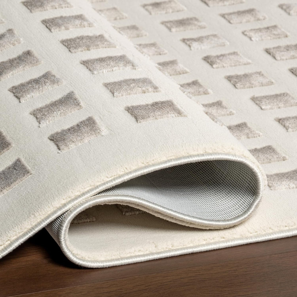 Japandi Cream & Grey Checkered Rug - Japandi