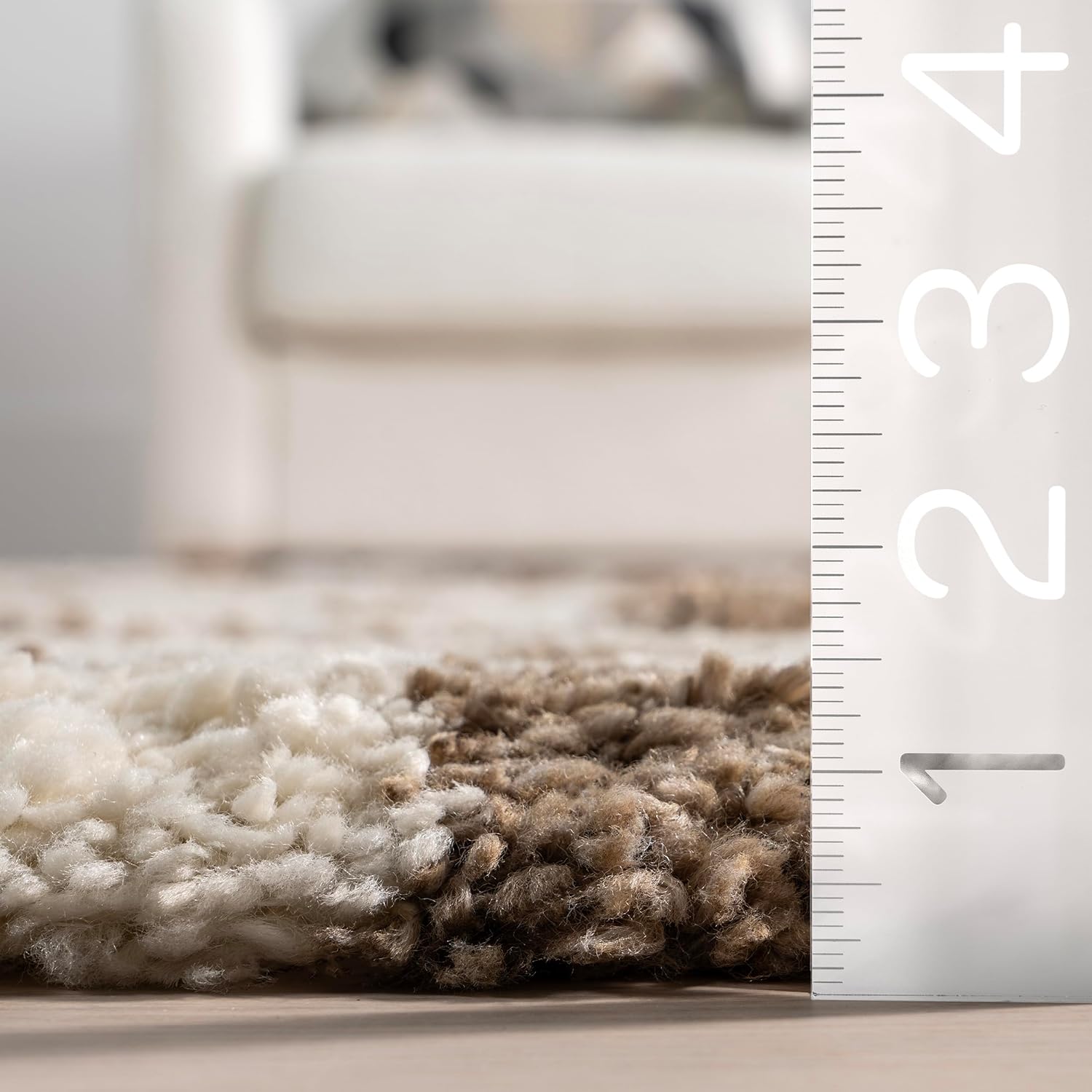 Japandi Checkered Shag Rug - Japandi