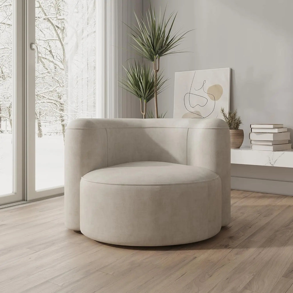 Japandi Velvet Armchair - Japandi