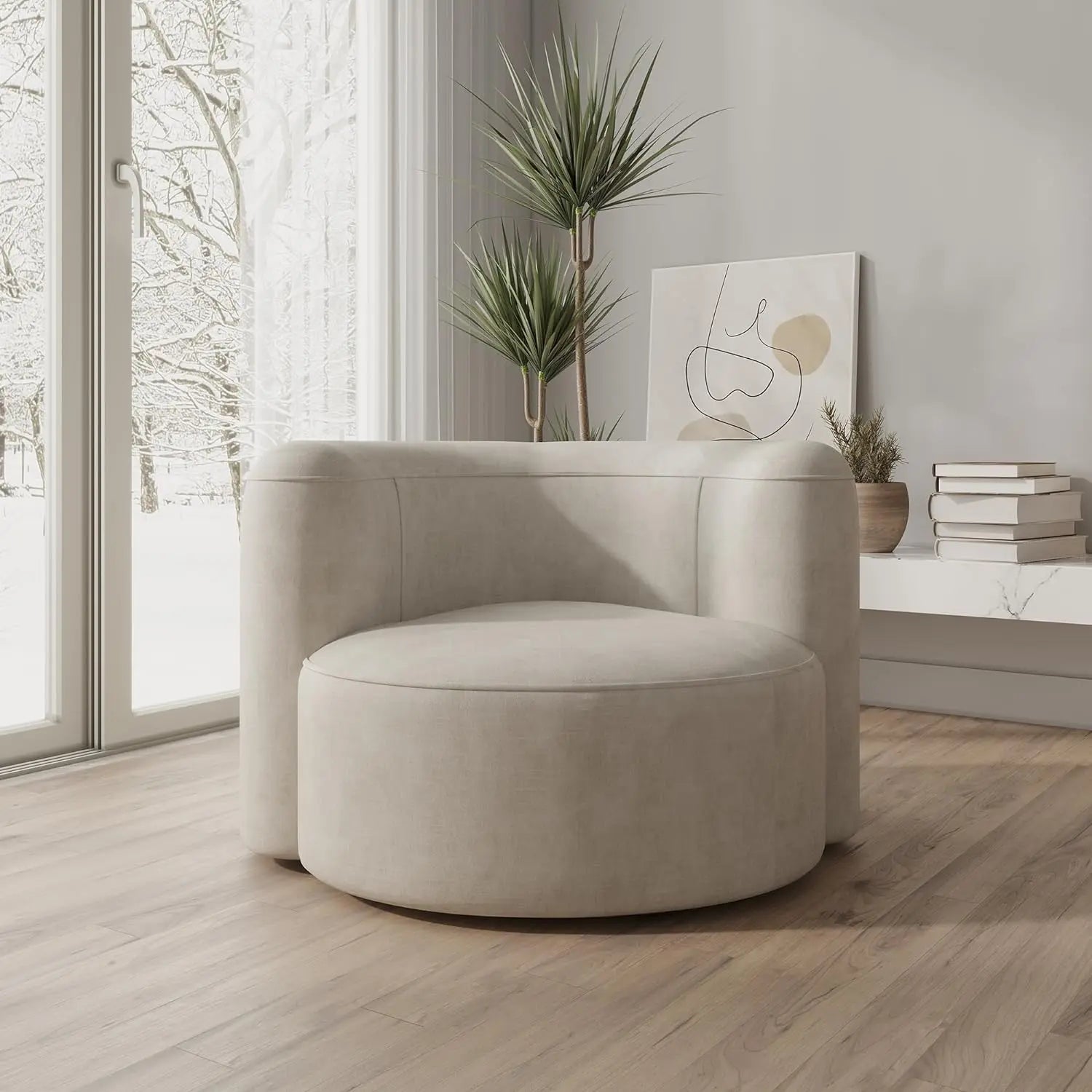 Japandi Velvet Armchair - Japandi