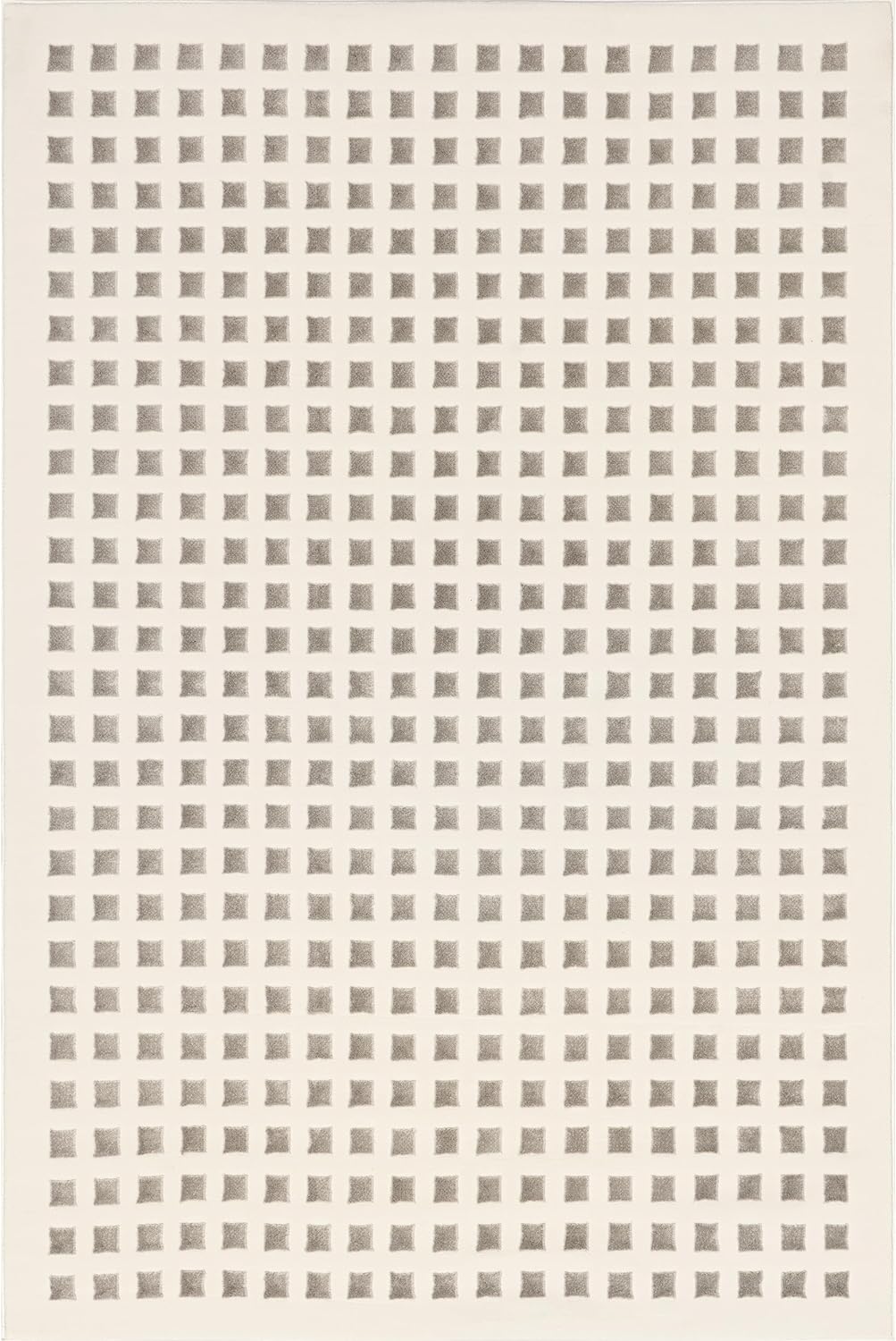 Japandi Cream & Grey Checkered Rug - Japandi