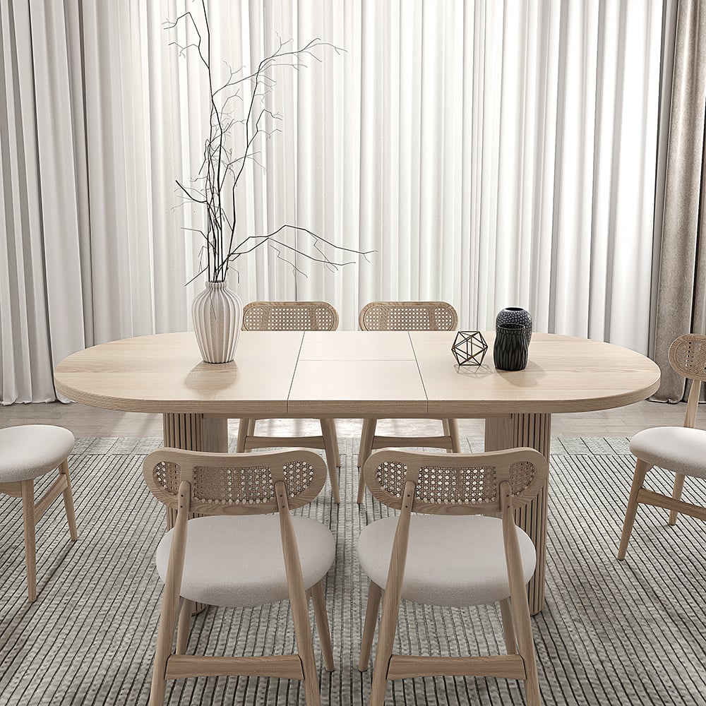 Japandi Oval Extendable Table - Japandi