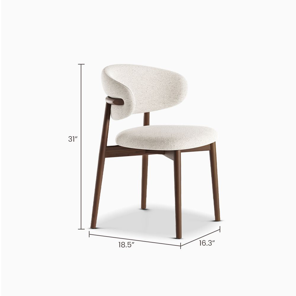 Japandi Wood Upholstered Chair (x2) - Japandi