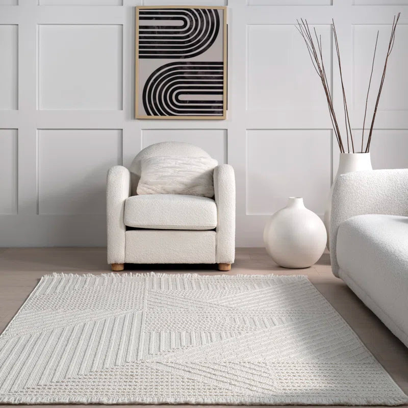 Japandi Geometric Woven Rug - Japandi