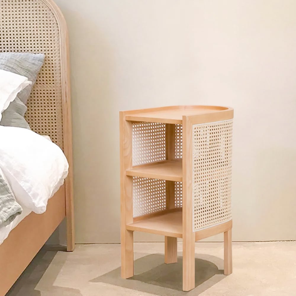 Japandi Rattan Nightstand - Japandi