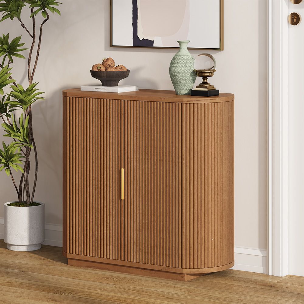 Japandi Tall Grille Design Sideboard - Japandi