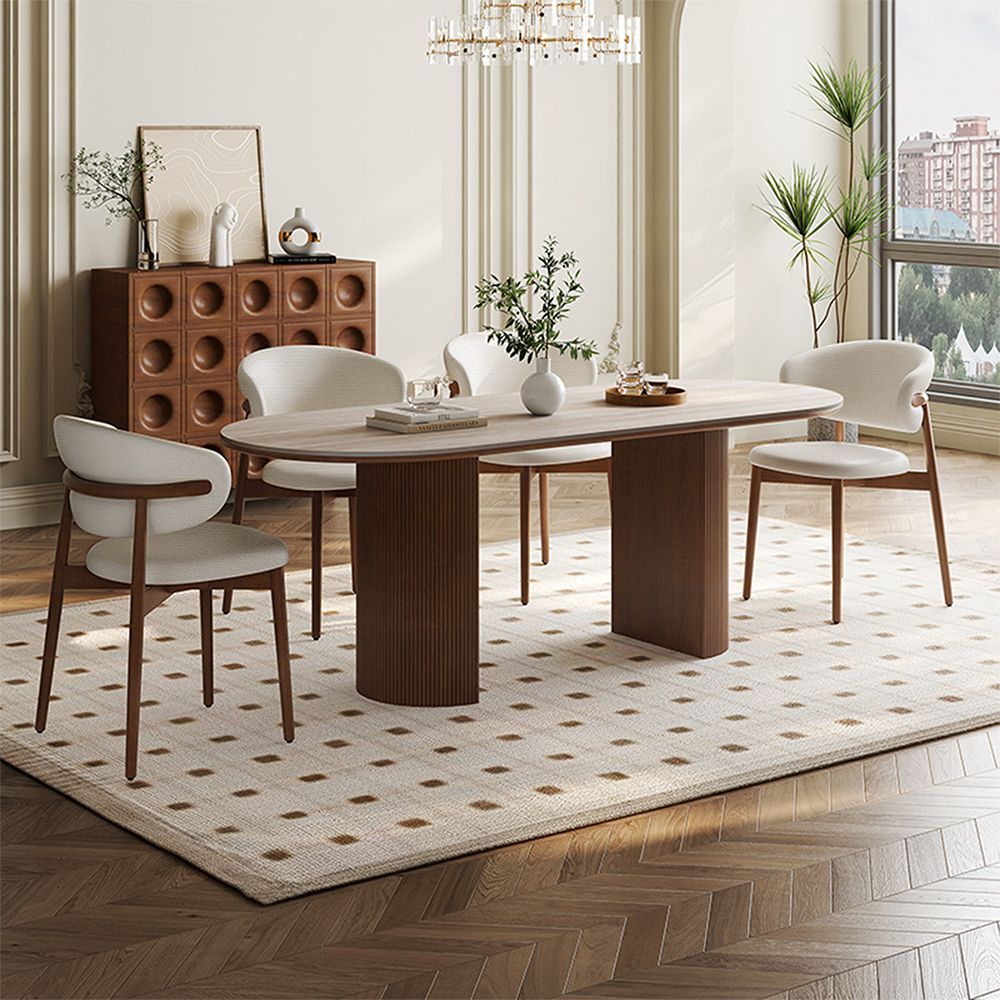 Japandi Wood Upholstered Chair (x2) - Japandi