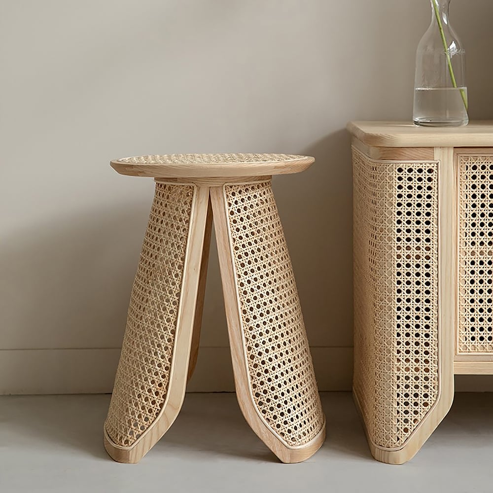 Japandi Rattan Side Table - Japandi