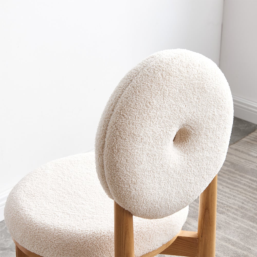 Japandi Wood and Bouclé Chair - Japandi