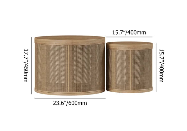 Japandi Rattan Coffee Table Set - Japandi
