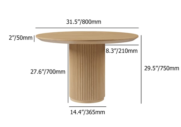 Japandi Small Round Wood Table - Japandi