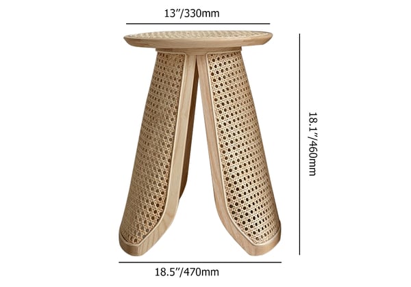 Japandi Rattan Side Table - Japandi