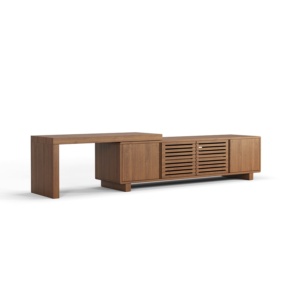 Japandi Walnut TV Stand - Japandi