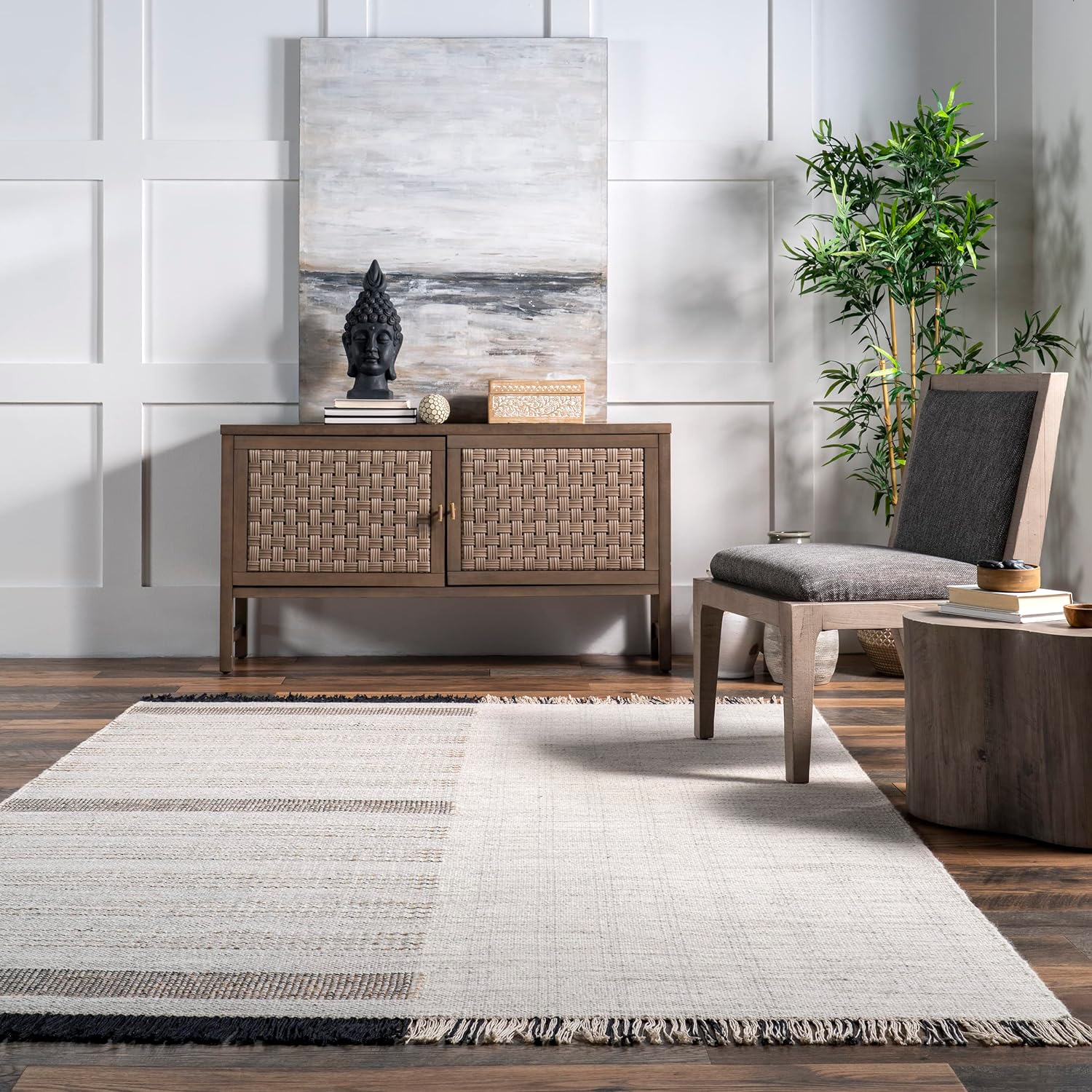 Japandi Wool Striped Rug - Japandi
