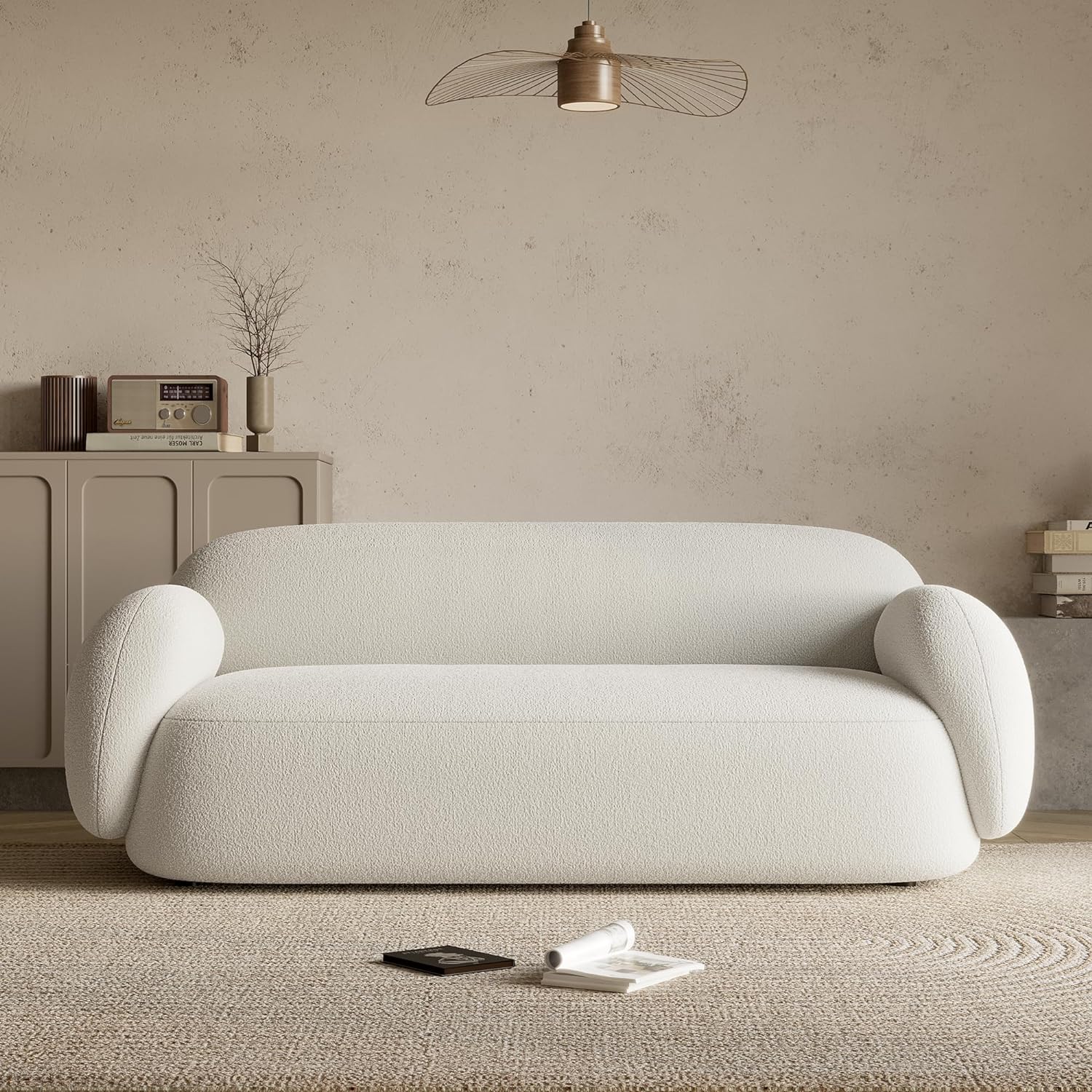 Japandi Boucle Curved Sofa - Japandi