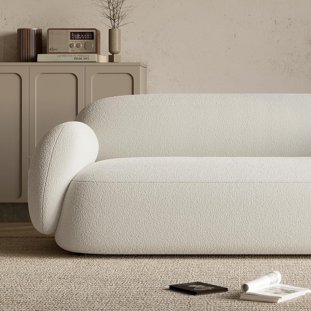 Japandi Boucle Curved Sofa - Japandi