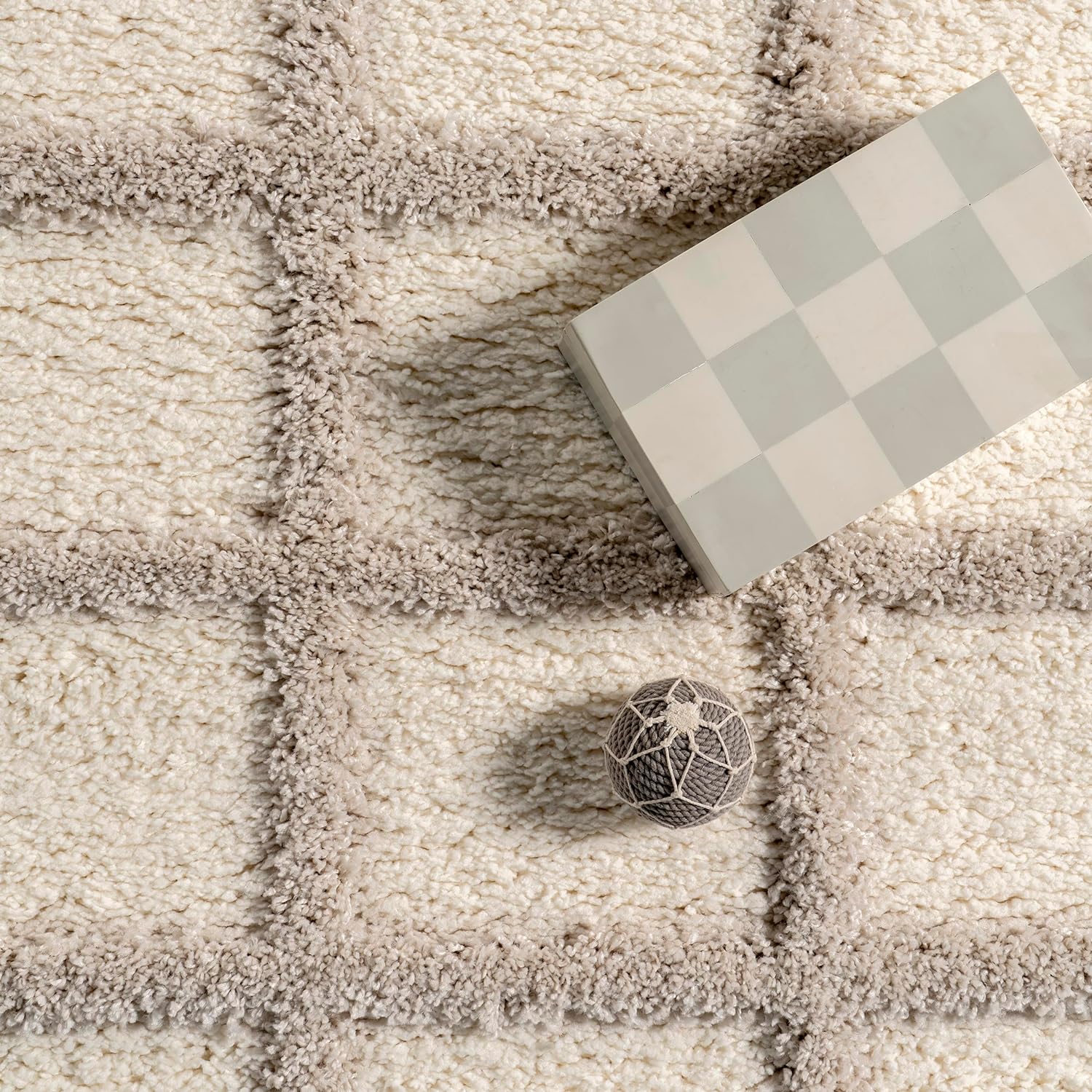 Japandi Checkered Texture Rug - Japandi