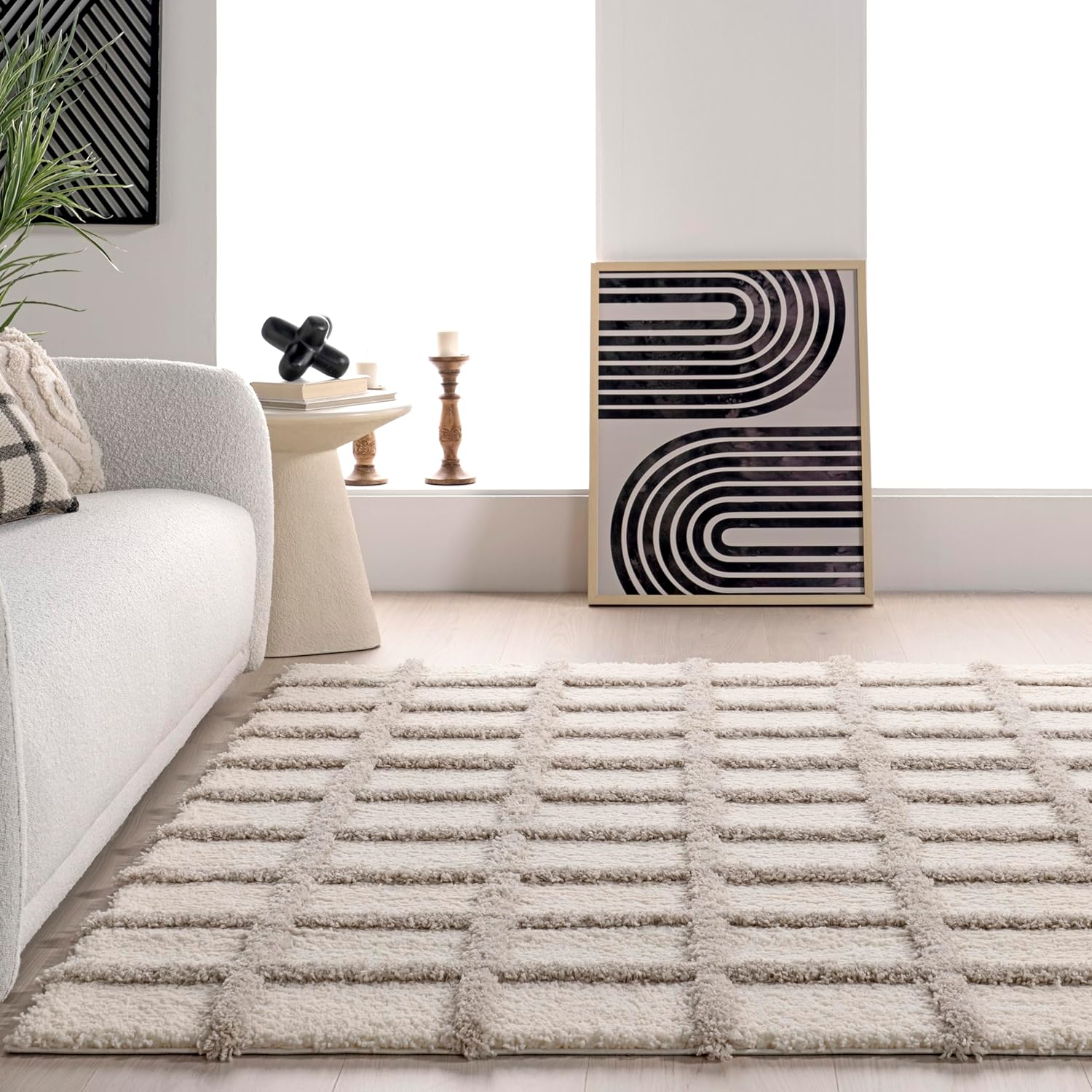 Japandi Checkered Texture Rug - Japandi