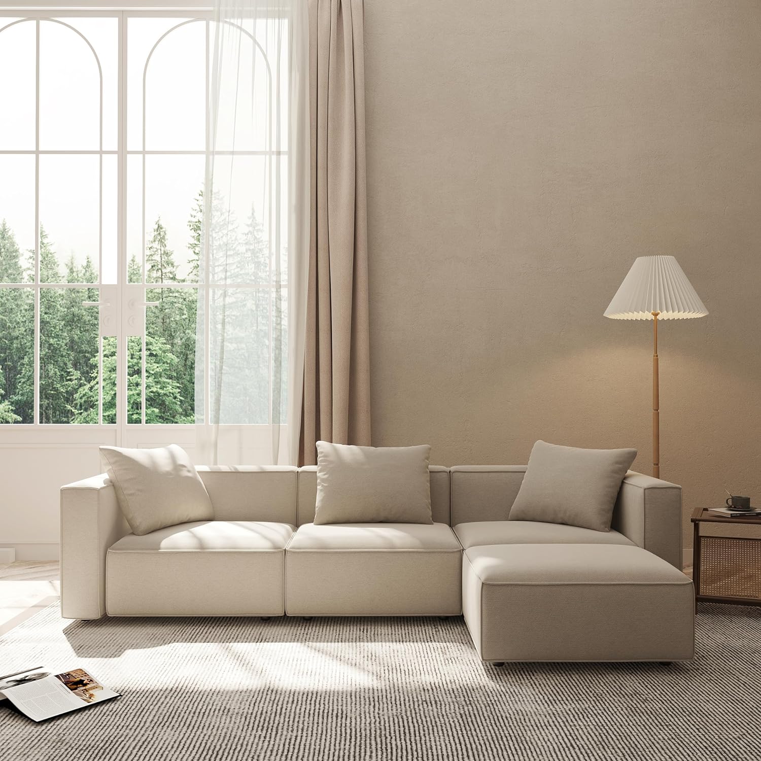 Japandi L-Shape Sectional Sofa - Japandi