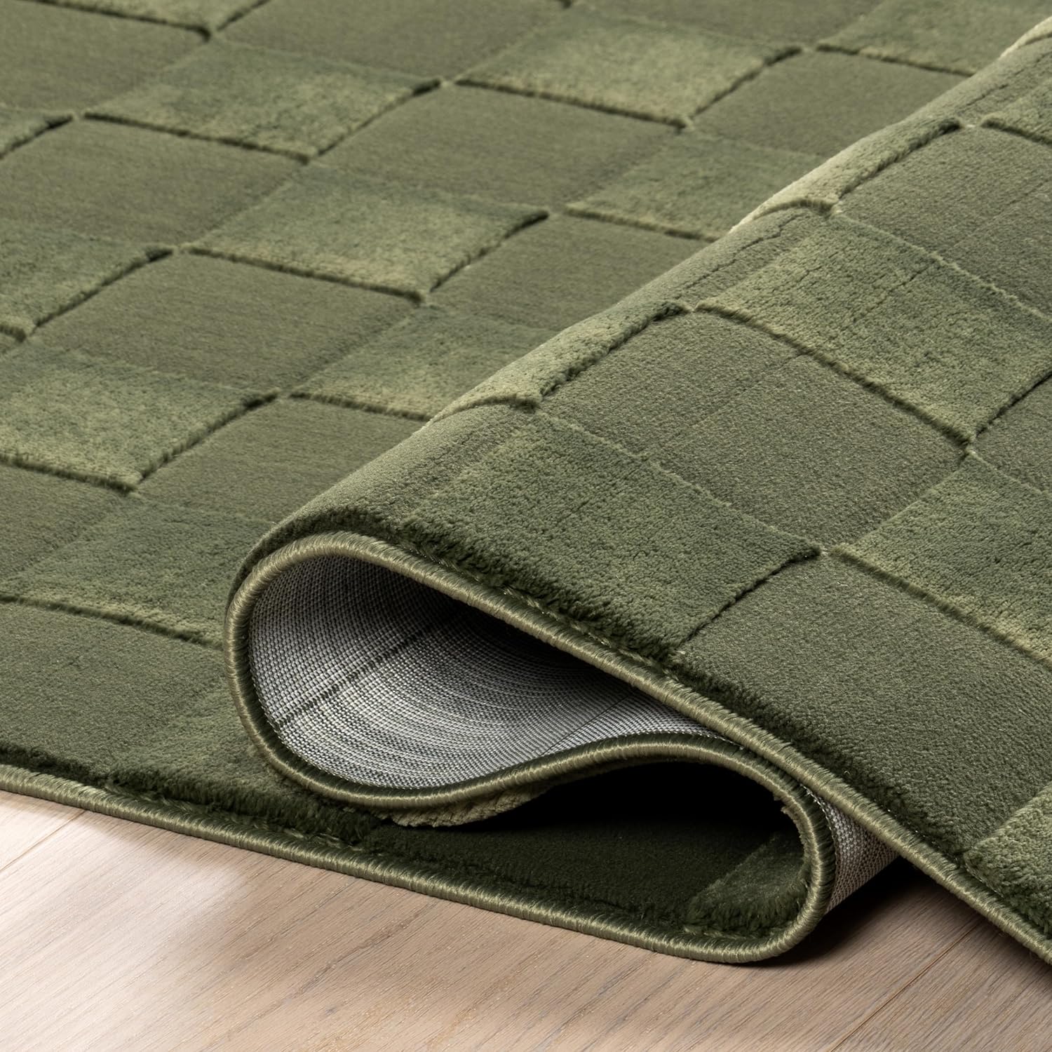 Japandi Green Checkered Rug - Japandi