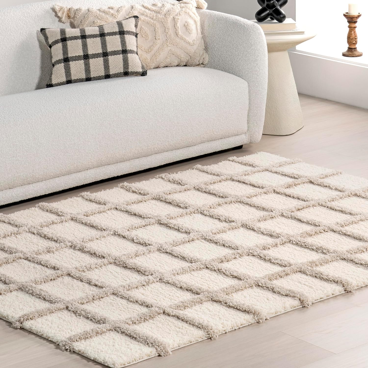 Japandi Checkered Texture Rug - Japandi